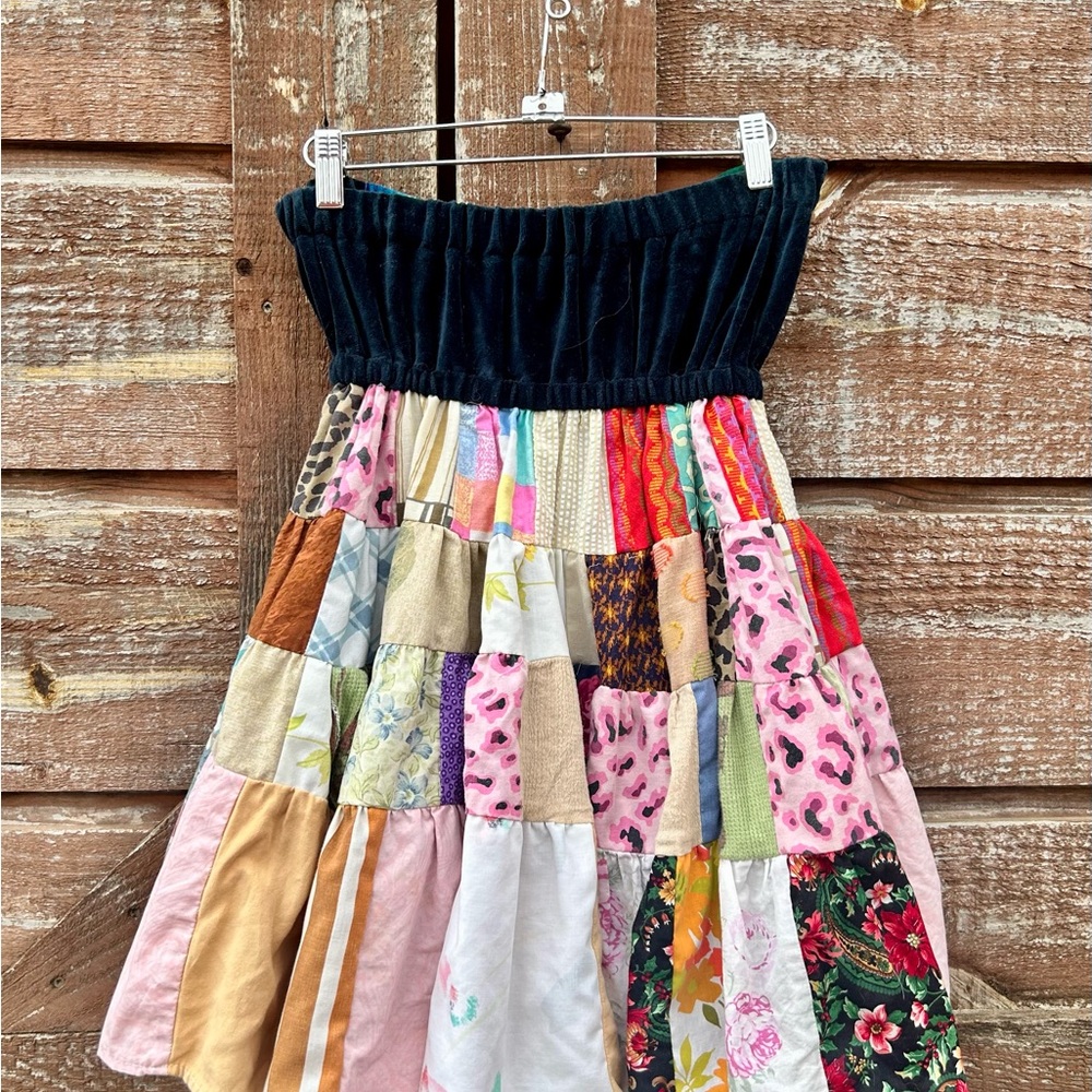 Poor Pitiful Pearl Handmade Upcycled Patchwork Babydoll Dress - Picture 3 of 5
